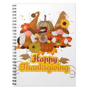 Happy thanksgiving Gnome Anteckningsbok