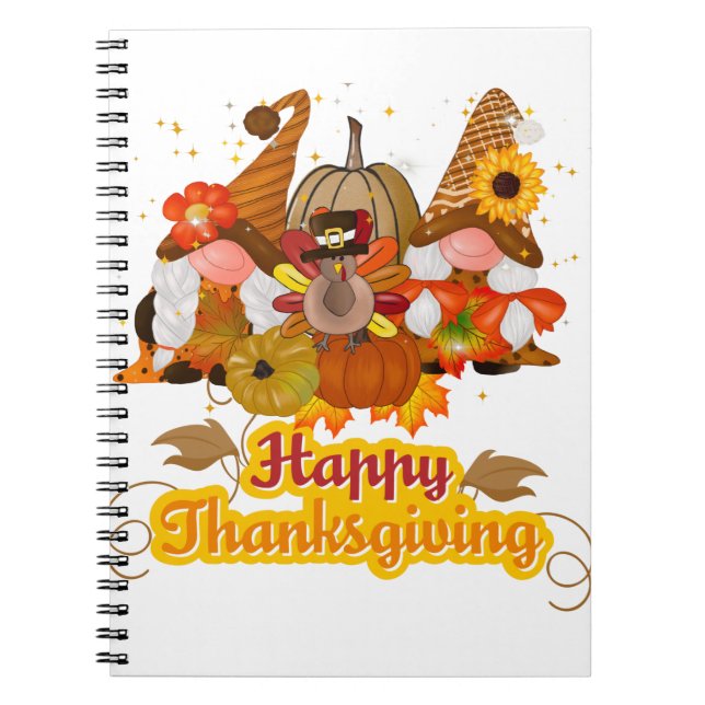 Happy thanksgiving Gnome Anteckningsbok (Framsidan)
