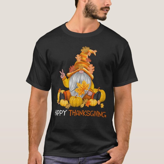 Happy thanksgiving Gnome Fall T Shirt (Framsida)
