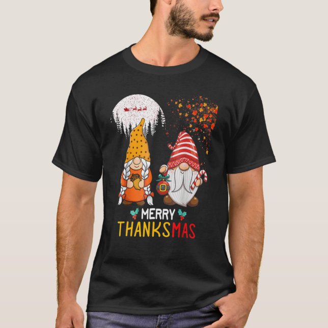 Happy thanksgiving God jul Lycklig Thanksmas T Shirt (Framsida)