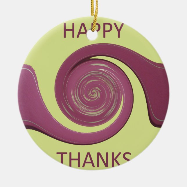 Happy thanksgiving Golden Gult-virvelformning.png Julgransprydnad Keramik (Framsidan)