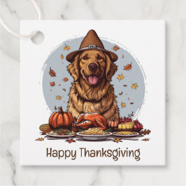 Happy thanksgiving Golden Retriever Hund Gåvor Etiketter