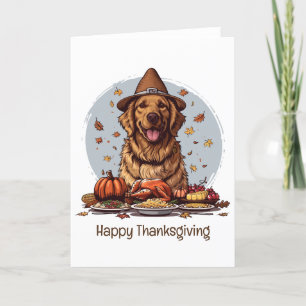 Happy thanksgiving Golden Retriever Hund Helgkort