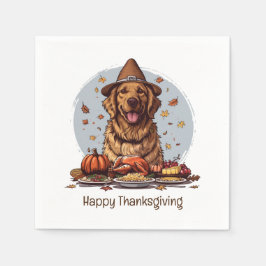 Happy thanksgiving Golden Retriever Hund Pappersservett