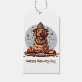 Happy thanksgiving Golden Retriever Hund Presentetikett