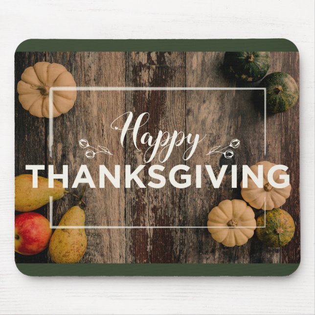 Happy thanksgiving Gourds on Rustic Wood Musmatta (Framsidan)
