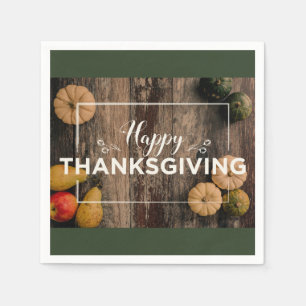 Happy thanksgiving Gourds on Rustic Wood Pappersservett