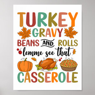 Happy thanksgiving grå bönor och rullar... poster