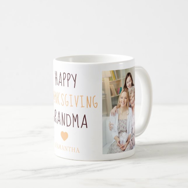 Happy thanksgiving Grandma 2 Photos Coffee Mugg (Framsida höger)