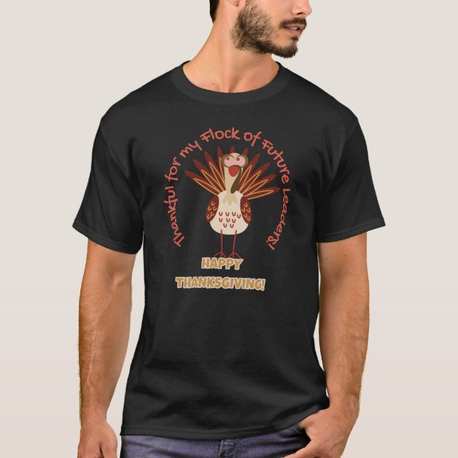 Happy thanksgiving Gratful Teacher T-Shirt (Framsida)