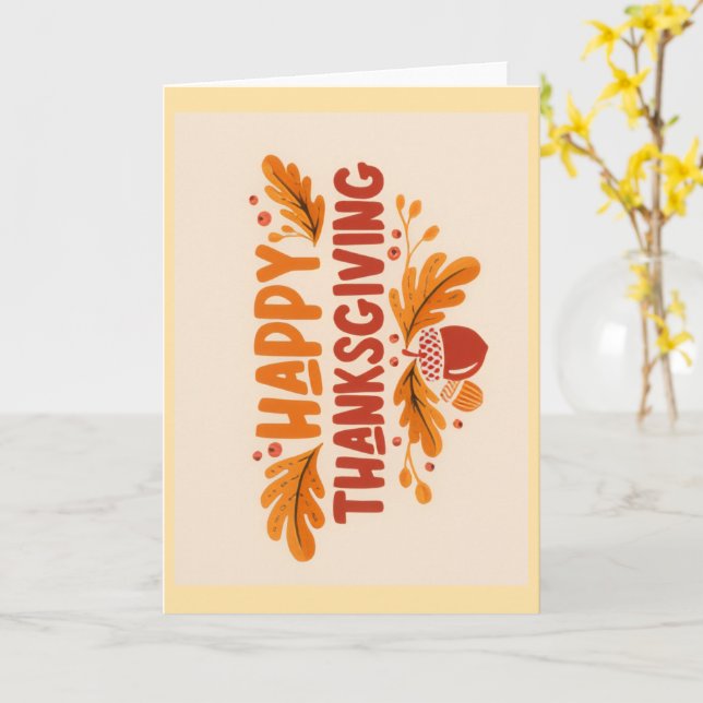Happy Thanksgiving Greeting Card Kort (Gul blomma)