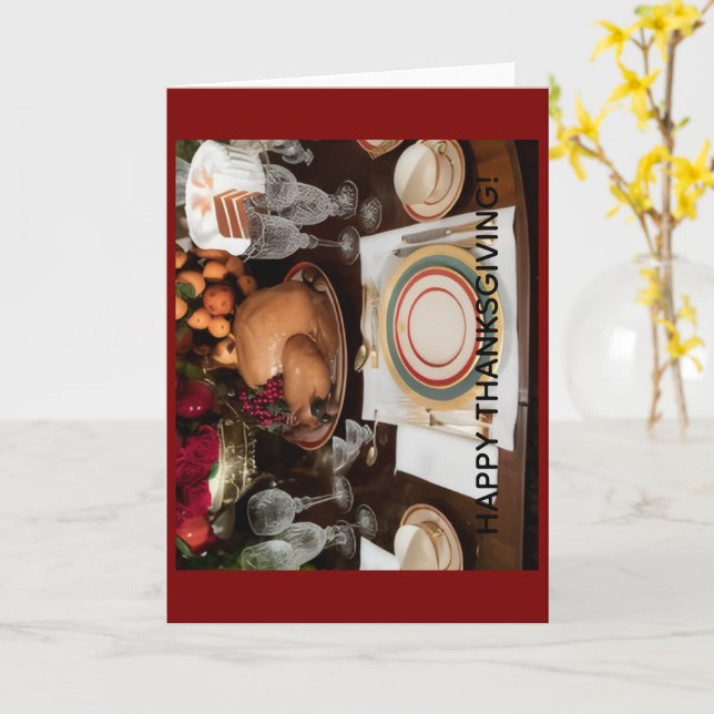 Happy Thanksgiving Greeting Card Kort (Gul blomma)