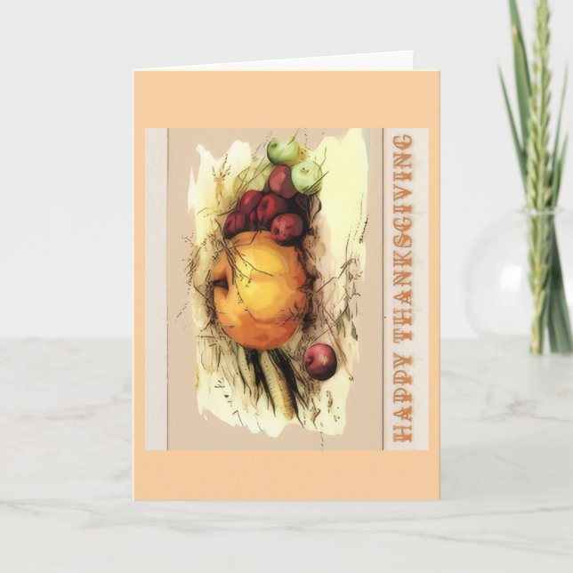 Happy Thanksgiving Greeting Card Kort (Framsida)