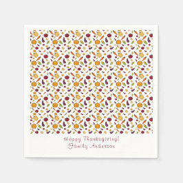 Happy thanksgiving grönsaks-mönster pappersservett