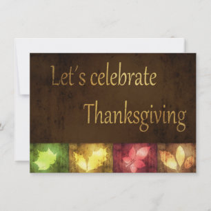 Happy thanksgiving Grunge Lövs Inbjudningar