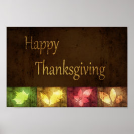 Happy thanksgiving Grunge Lövs Poster