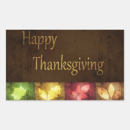 Happy thanksgiving Grunge Lövs Rektangulärt Klistermärke