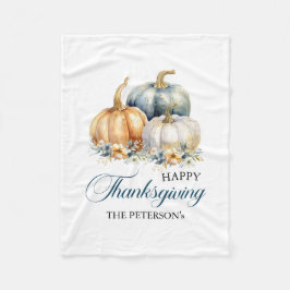 Happy thanksgiving Guld Orange Blå pumpor Fleecefilt