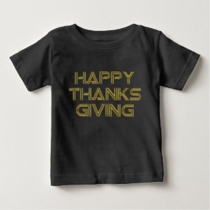 Happy thanksgiving Guld Typography White Elegant Tee Shirt