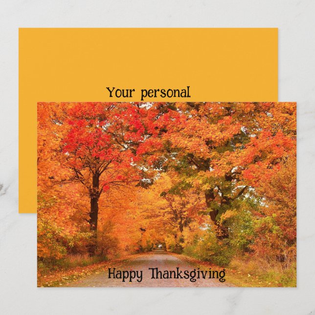 Happy thanksgiving Hälsning Julkort (Fram/baksida)