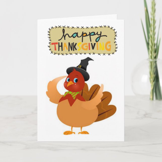 Happy thanksgiving-hälsningskort helgkort (Framsida)