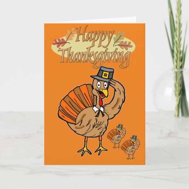 Happy thanksgiving-hälsningskort helgkort (Framsida)