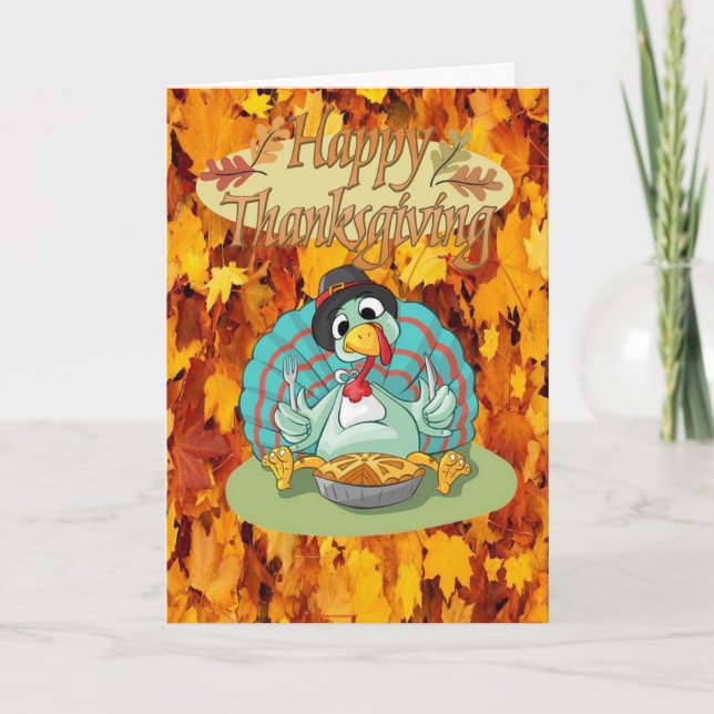 Happy thanksgiving-hälsningskort helgkort (Framsida)