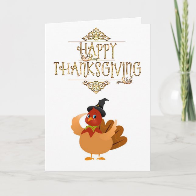 Happy thanksgiving-hälsningskort helgkort (Framsida)
