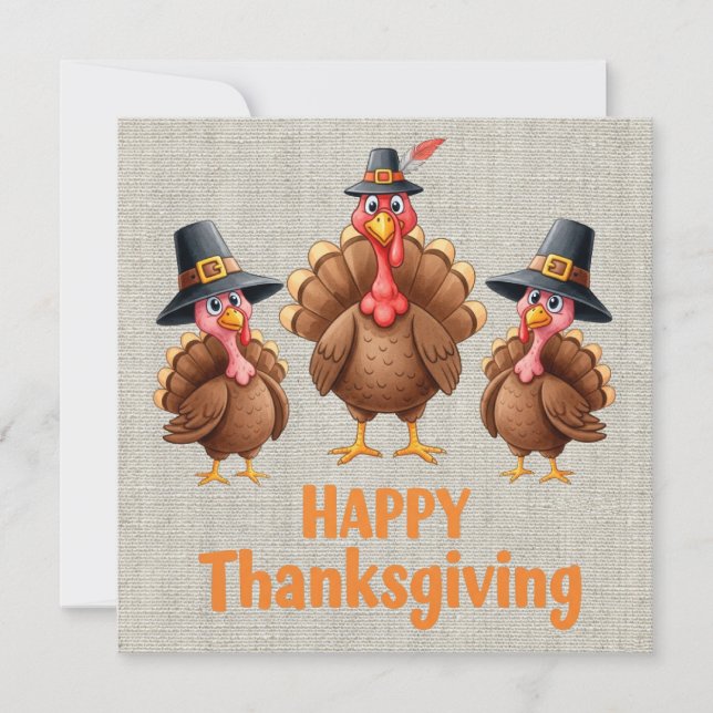 Happy thanksgiving-hälsningskort julkort (Framsida)