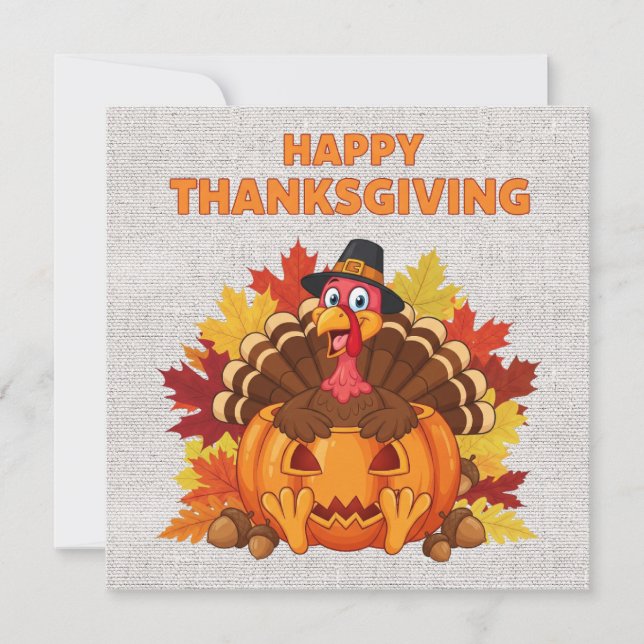 Happy thanksgiving-hälsningskort julkort (Framsida)