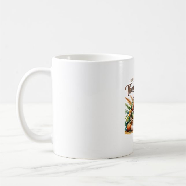 Happy thanksgiving - Harvest Basket med Pumpkins Kaffemugg (Vänster)