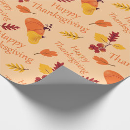 Happy thanksgiving Harvest Pumpkins & Autumn Löv Presentpapper