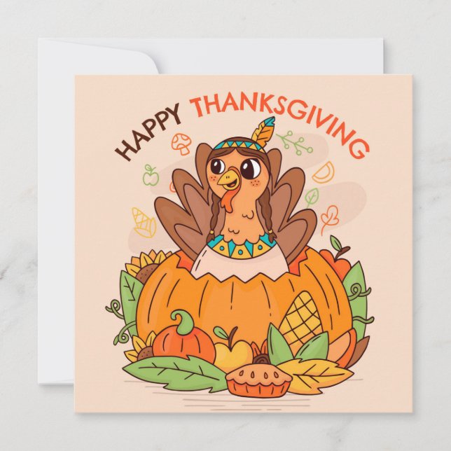 Happy thanksgiving Helgdag Card Julkort (Framsida)