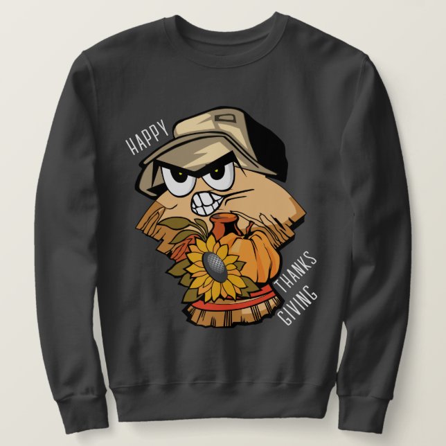 Happy thanksgiving Helgdag Sweater Lång Ärmad Tröja (Design framsida)