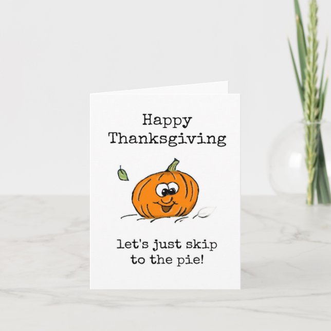Happy thanksgiving, Hoppa till Paj, Pumpkin Card Kort (Framsida)