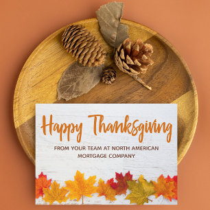 Happy thanksgiving Höst löv Anpassningsbar Busines Julkort