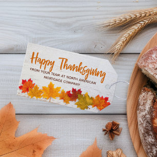 Happy thanksgiving Höst löv Anpassningsbar Busines Presentetikett