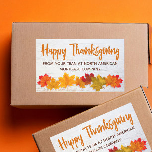 Happy thanksgiving Höst löv Company Party Rektangulärt Klistermärke