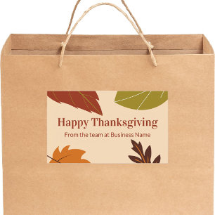 Happy thanksgiving Höst löv från Namn Rektangulärt Klistermärke