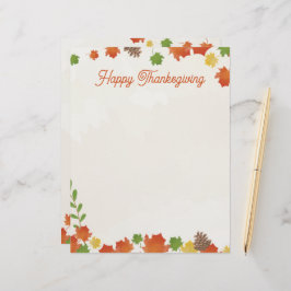 Happy thanksgiving Höst löv Letterhead Brevhuvud