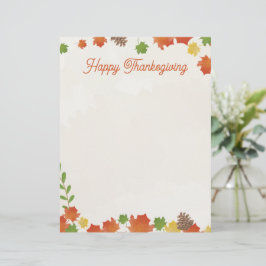 Happy thanksgiving Höst löv Letterhead Brevhuvud