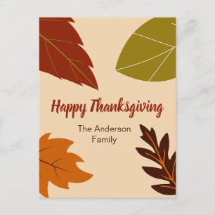 Happy thanksgiving Höst löv och ditt namn Vykort