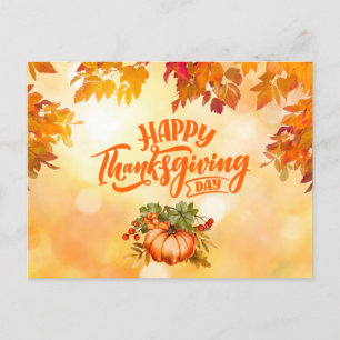 Happy thanksgiving Höst löv och Pumpkin Helg Vykort