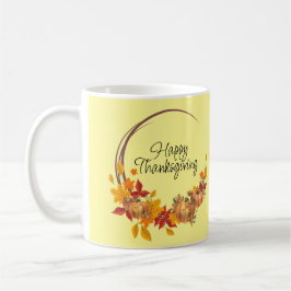 HAPPY THANKSGIVING Höst löv Pumpkins Helgdag Kaffemugg