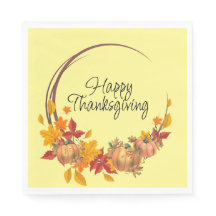 HAPPY THANKSGIVING Höst löv Pumpkins Wandeans