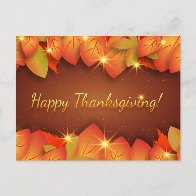 Happy thanksgiving Höst löv Vykort (Framsida)