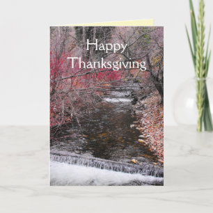 Happy thanksgiving Hösten Färg Löv Waterfall Helgkort