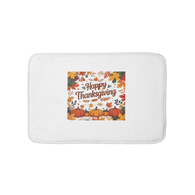 Happy thanksgiving - Höstpumpa och Höst löv Badrumsmatta (Framsidan)