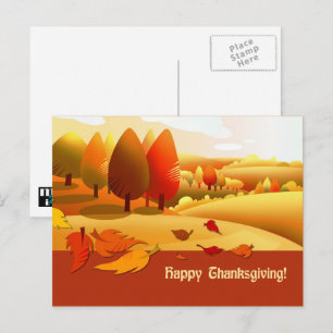 Happy thanksgiving höstscenario helg vykort