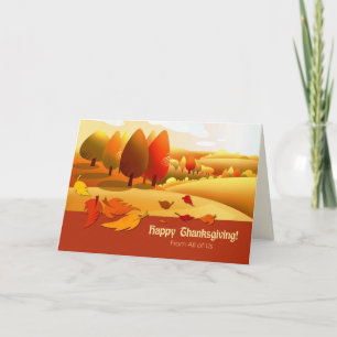 Happy thanksgiving höstscenario helgkort